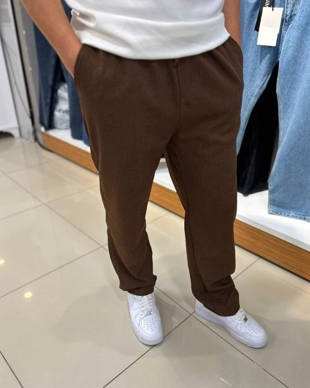 Ayrobin Baggy Keten Pantolon