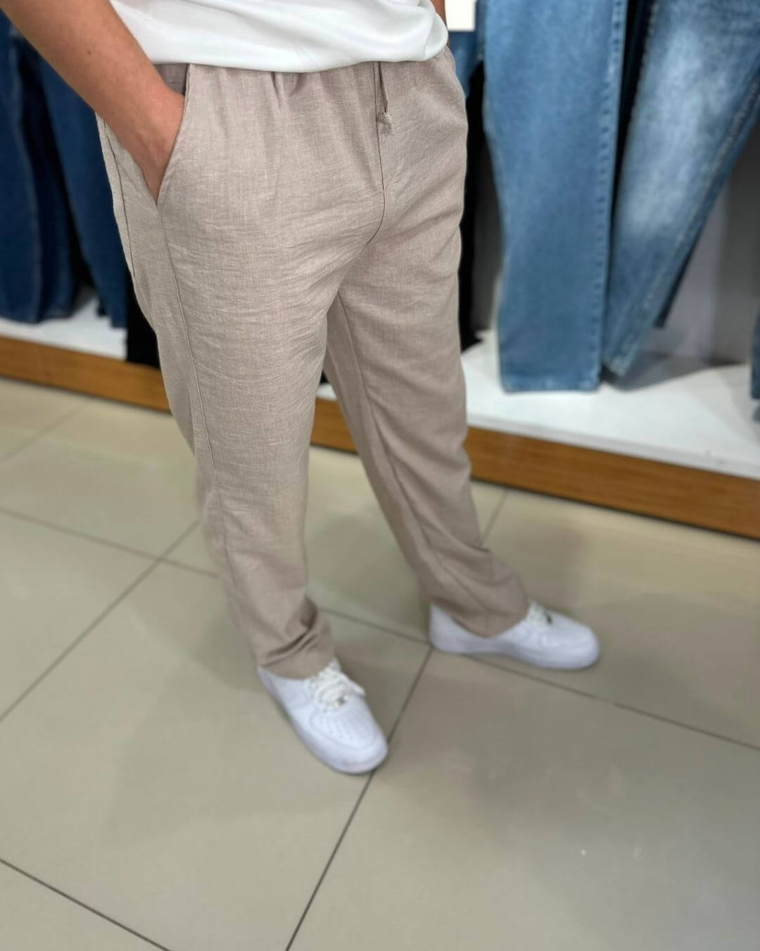 Ayrobin Baggy Keten Pantolon