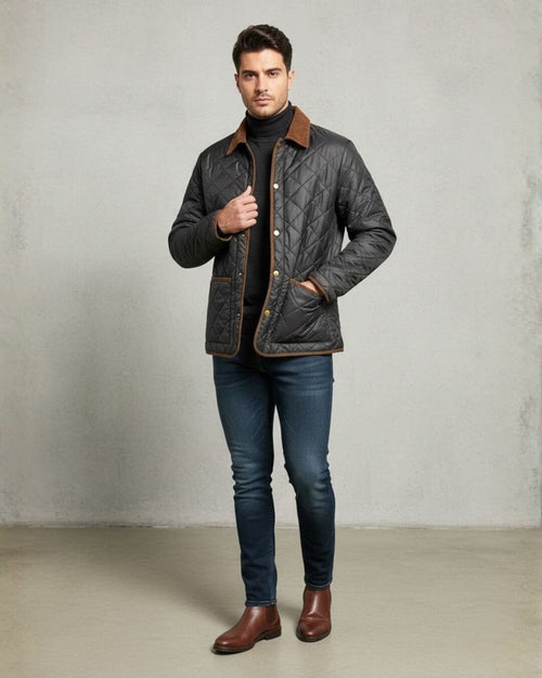 Baklava Desenli Kapitone Ceket