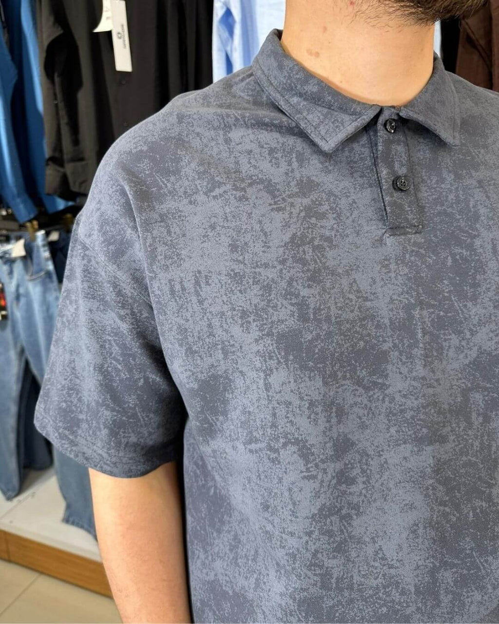 Bulut Desen Polo Yaka T-Shirt