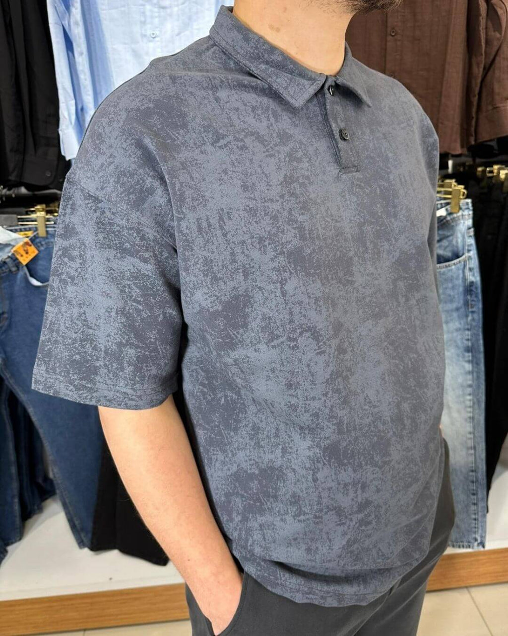 Bulut Desen Polo Yaka T-Shirt