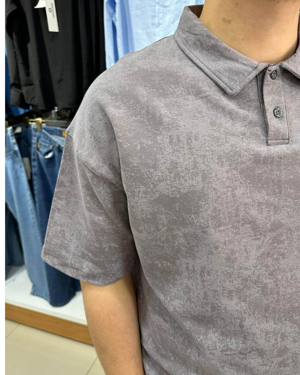 Bulut Desen Polo Yaka T-Shirt