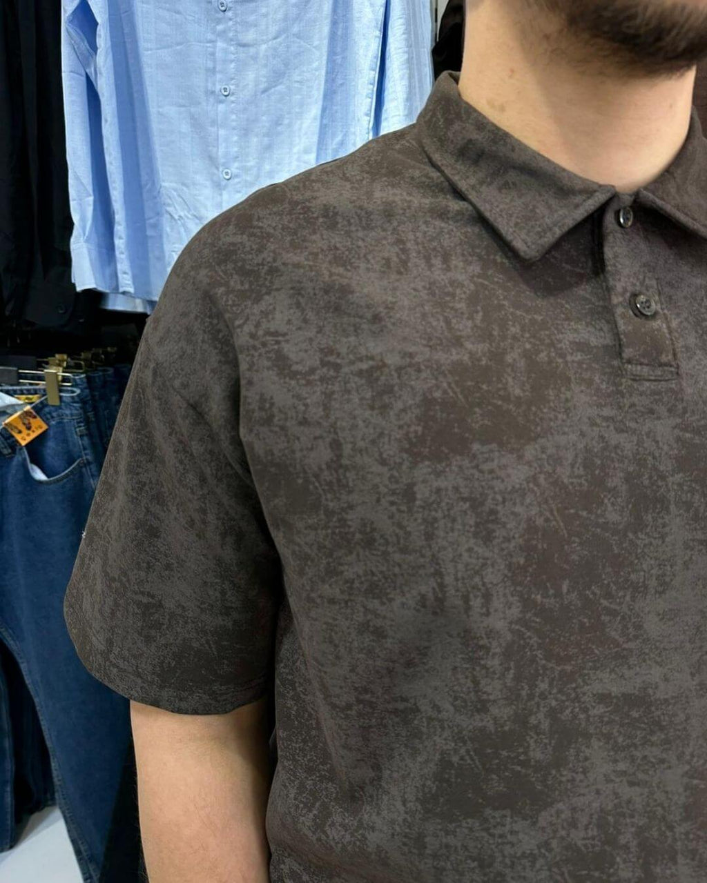 Bulut Desen Polo Yaka T-Shirt