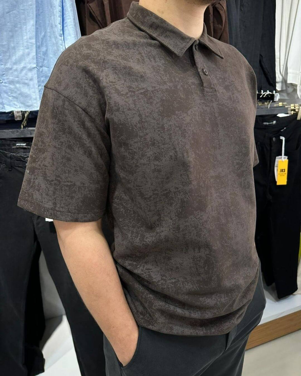 Bulut Desen Polo Yaka T-Shirt