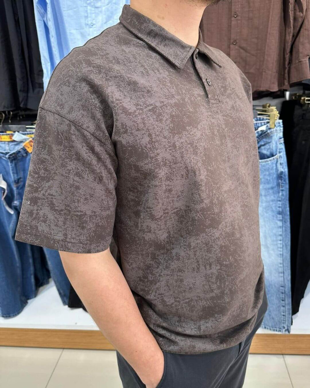 Bulut Desen Polo Yaka T-Shirt