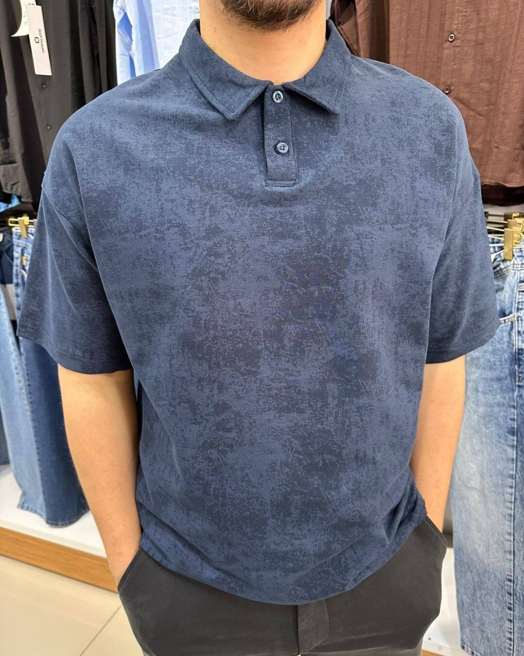 Bulut Desen Polo Yaka T-Shirt