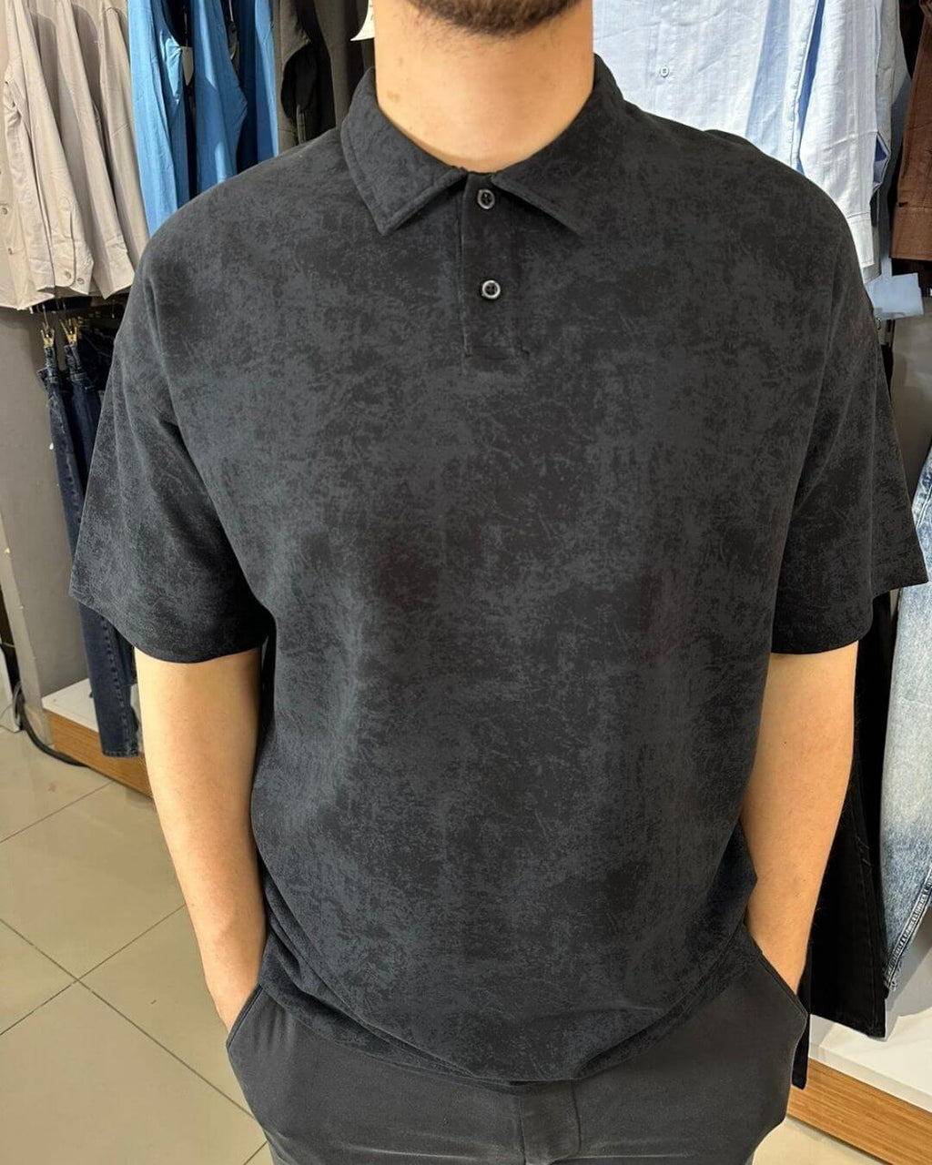Bulut Desen Polo Yaka T-Shirt