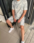 S19 un dalga desenli t-shirti