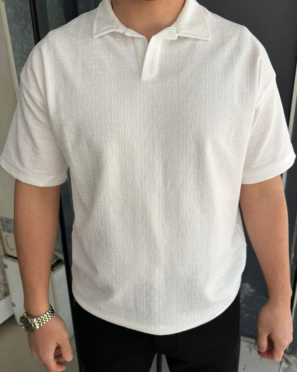 Krinkıl Yakalı T-Shirt