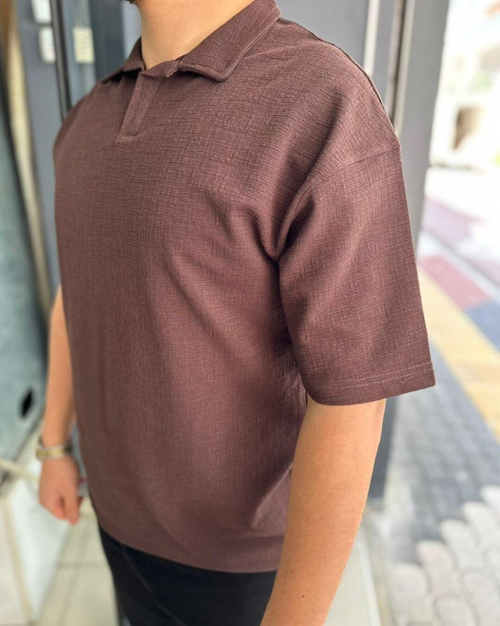 Krinkıl Yakalı T-Shirt