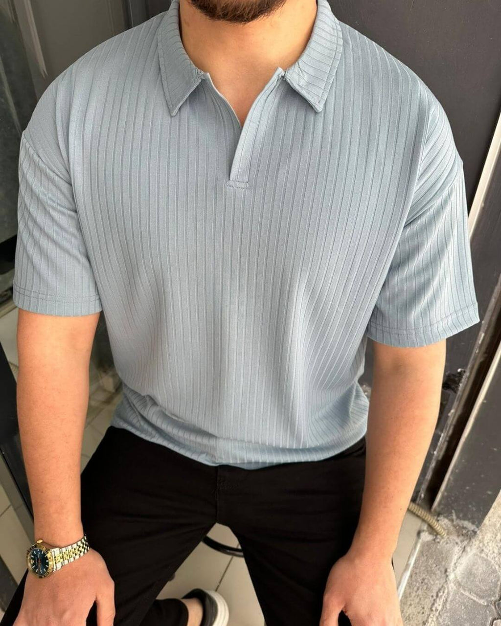 Yakalı Otoban T-Shirt
