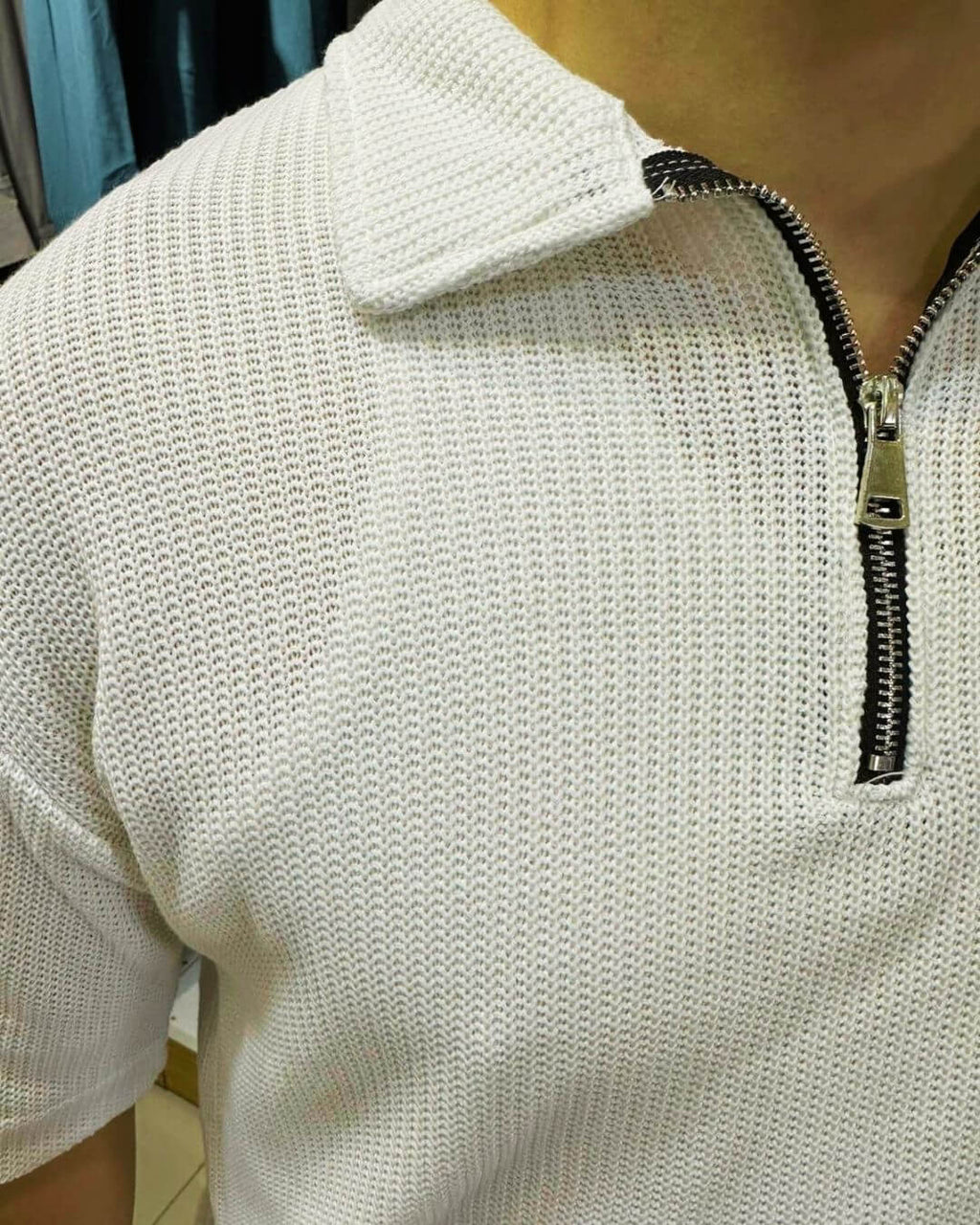 Triko Yarım Fermuar T-Shirt