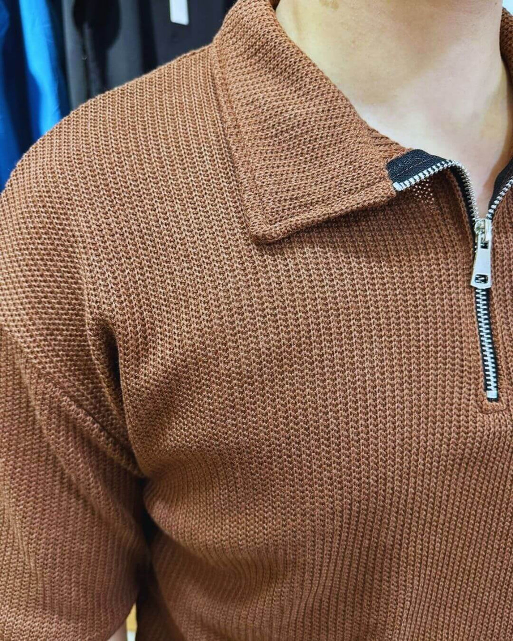 Triko Yarım Fermuar T-Shirt