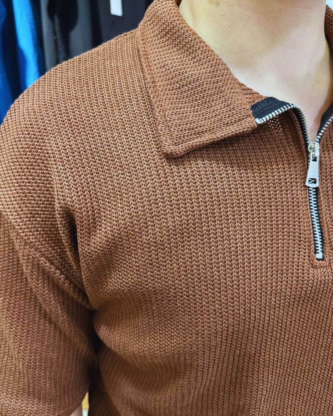 Triko Yarım Fermuar T-Shirt