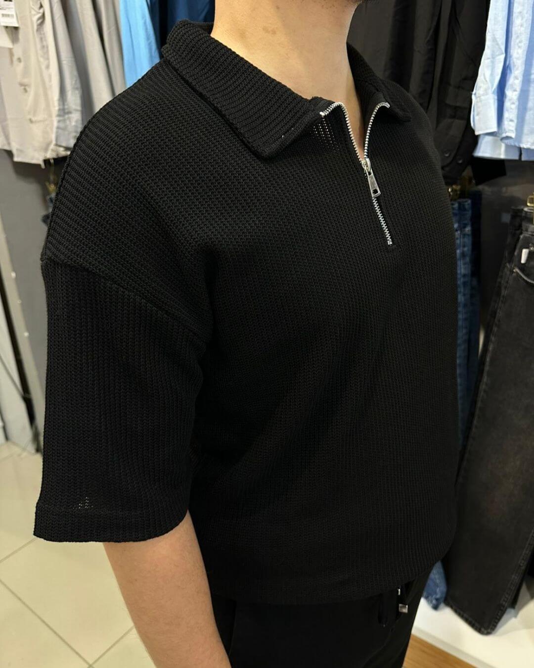 Triko Yarım Fermuar T-Shirt